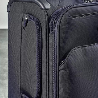 Rock Georgia 4 Piece Softside Luggage Suitcase Set in Navy  Expandable Spinner