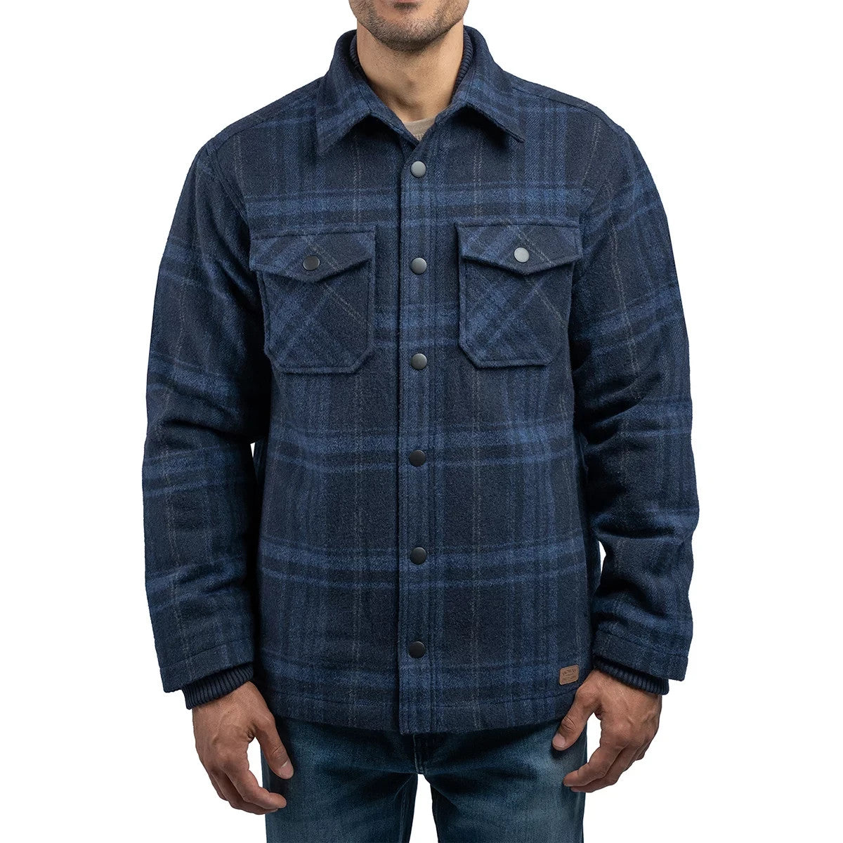 Jachs Men's Wool Blend Shacket in Navy, Medium