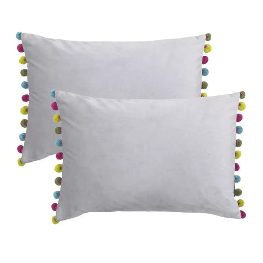 Carnival Dove Velvet Bolster Cushion, 2 Pack