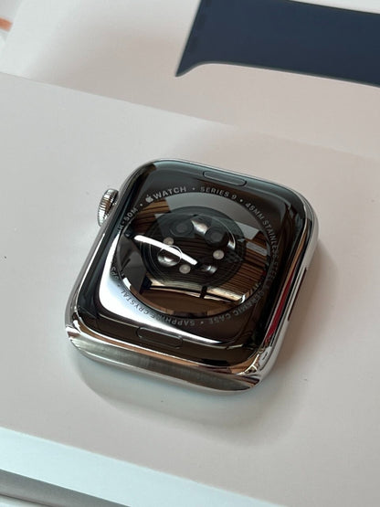 APPLE Watch Series 9 Cellular 45 mm Silver Stainless Steel Case with Storm Blue