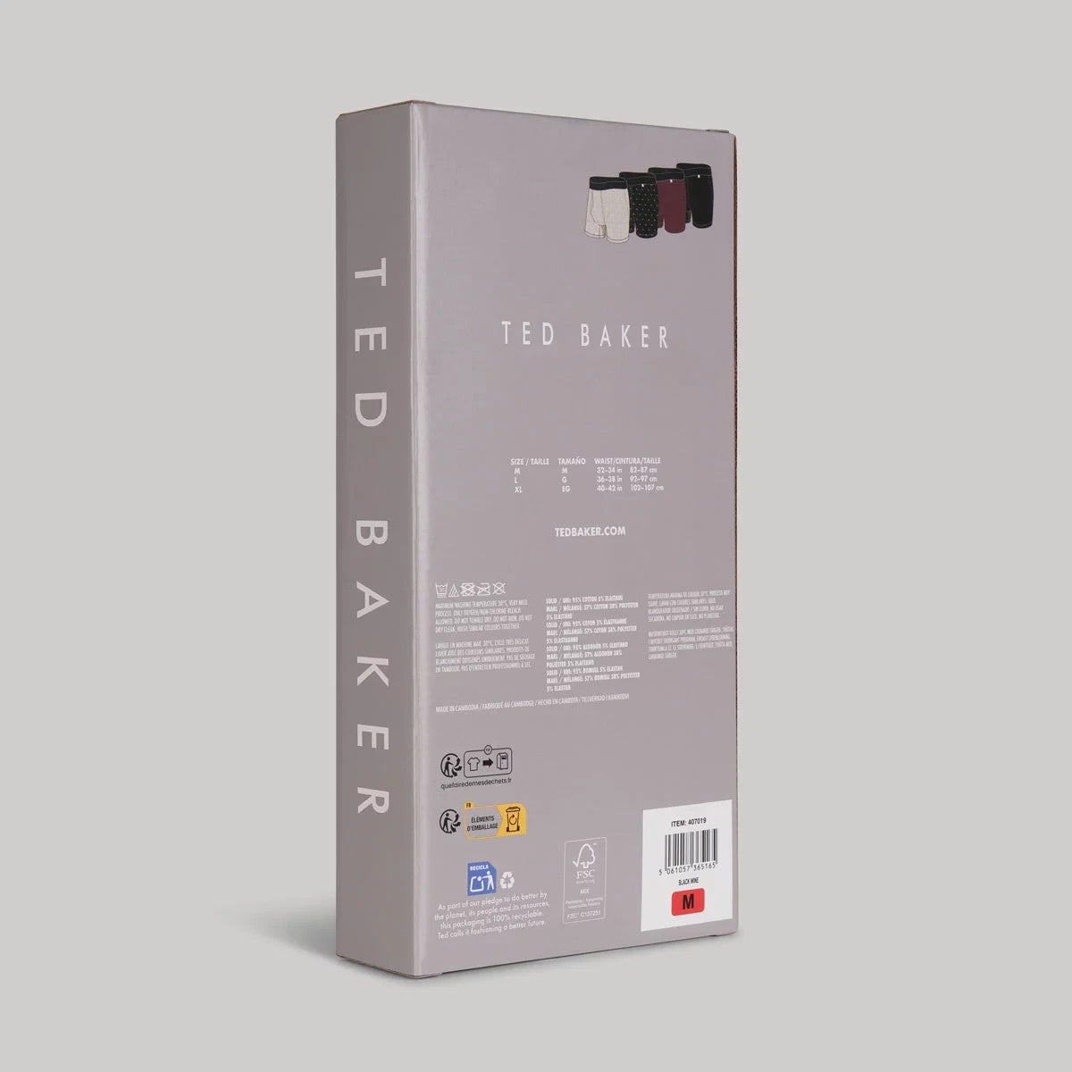 Ted Baker Men's Boxers, 4 Pack in Black Medium