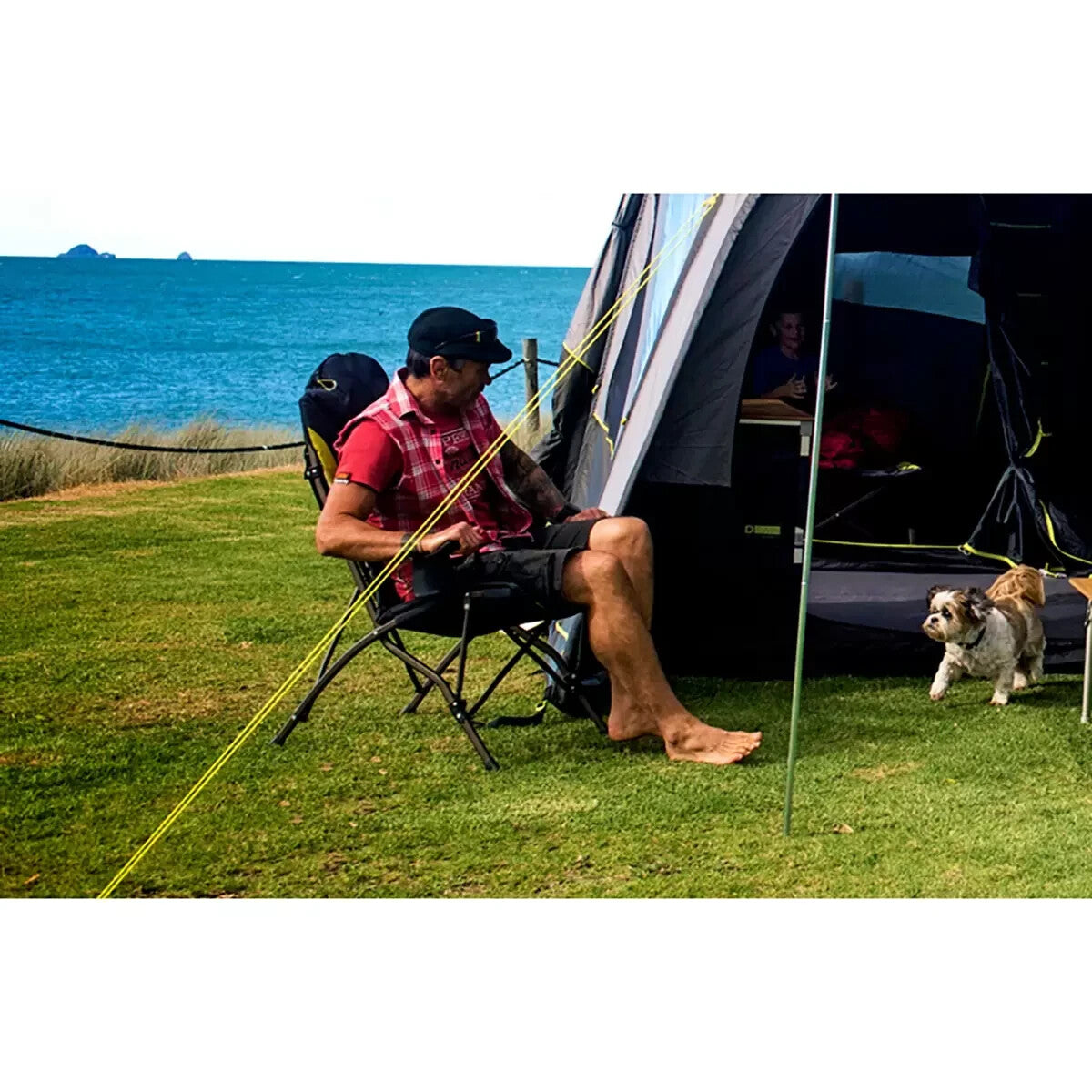Zempire Stargazer Folding Camping Chair w Storage Bag in Grey **