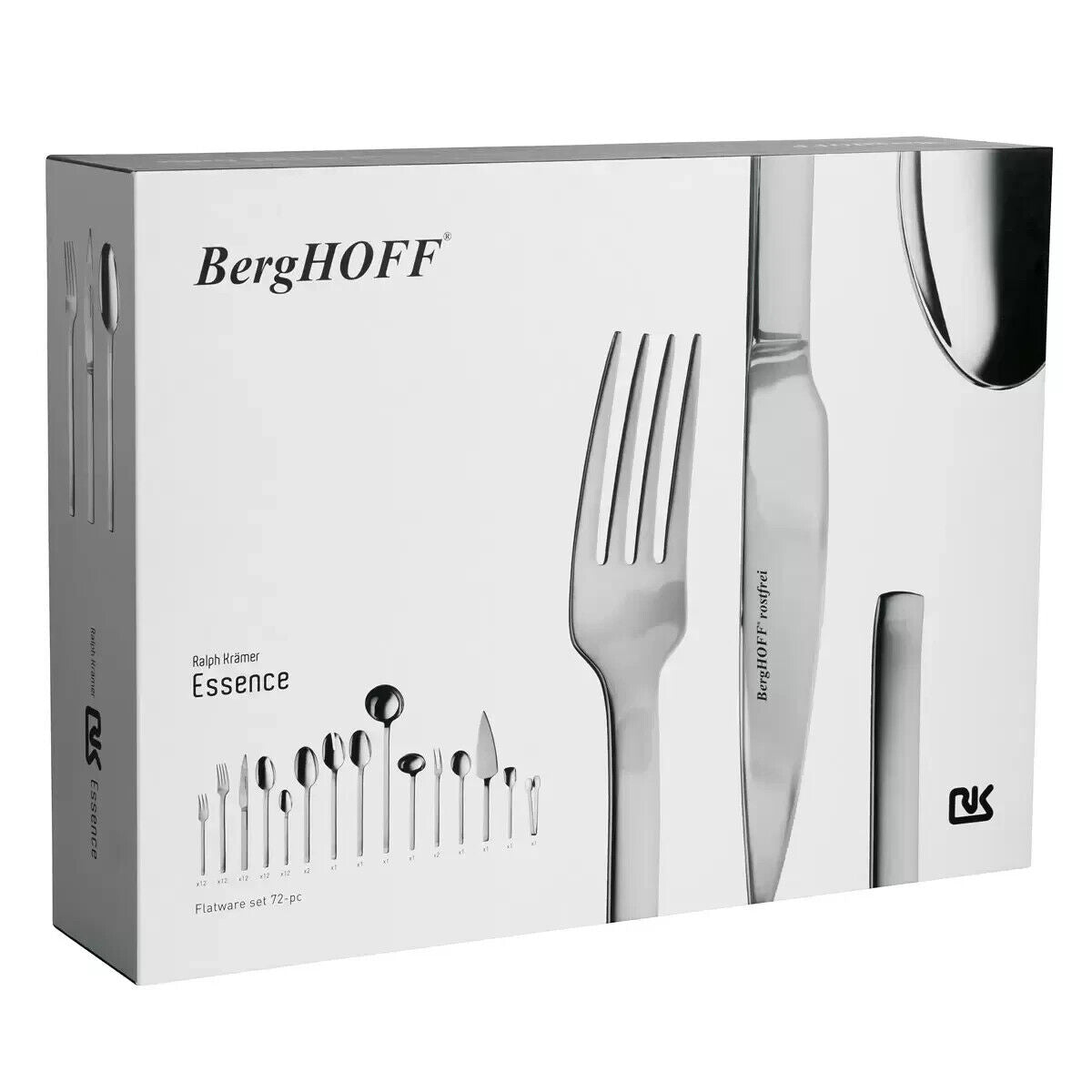 NEW BergHOFF Essentials Essence Stainless Steel Cutlery Set, 72 Piece Christmas