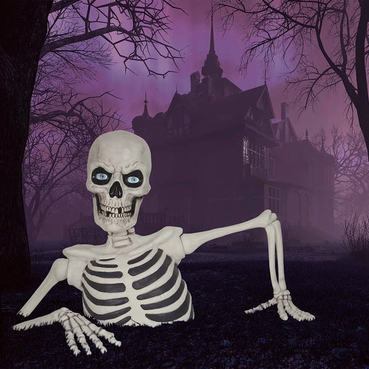 Halloween 5ft (1.6m) Giant Ground Breaking Skeleton with Lights & Sounds NEW