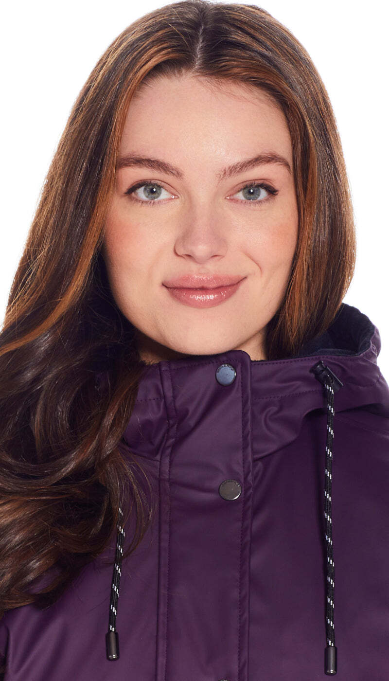 Weatherproof Ladies Slicker Jacket in Dark Plum