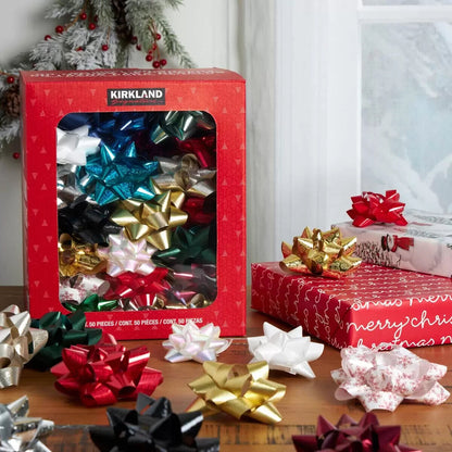 Costco Christmas Gift Bows in Traditional Colours - 50 Pack Kirkland Signature