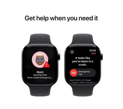 APPLE Watch Series 10 46 mm Jet Black Al Case with Black Sport Band, M/L GPS