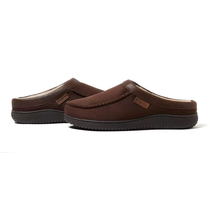 Dearfoam Men's Clog Slippers in Brown