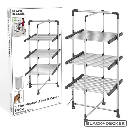 New BLACK & DECKER HEATED TOWER AIRER Wheels And Cover