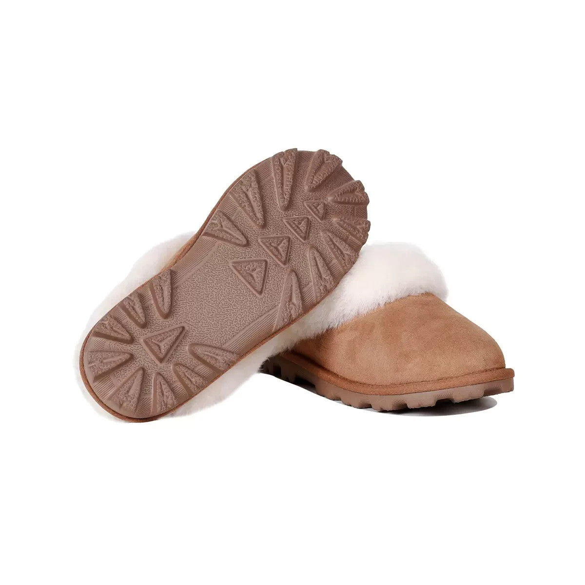 Kirkland Signature Women's Shearling Slippers in Chestnut Size UK7