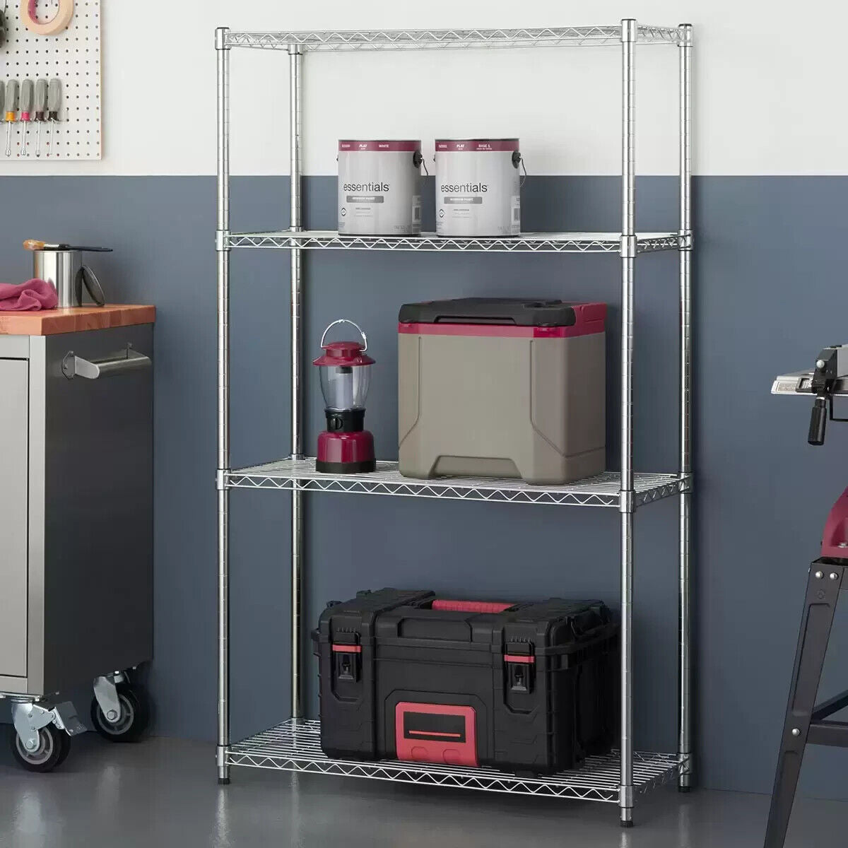 TRINITY EcoStorage™ 4-Tier 4.5ft x 3ft x 1.2ft (137 x 92 x 36cm) Chrome Storage