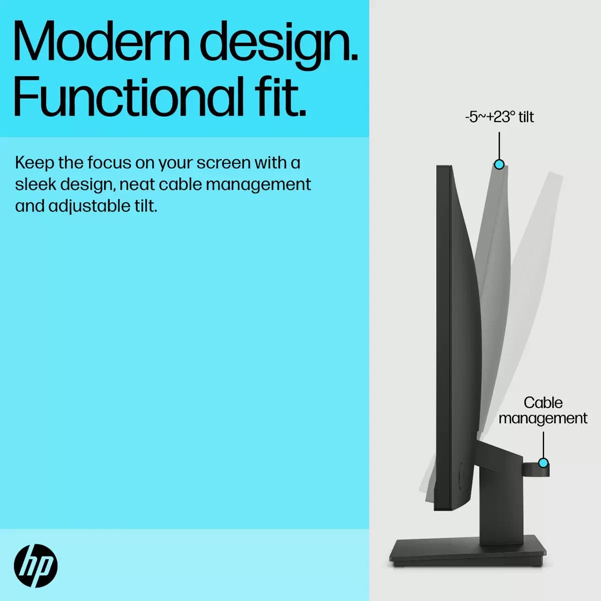 HP Monitor V24v G5 23.8 Inch Full HD 75Hz Monitor, 6D8H0AA#ABU