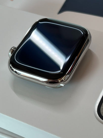 APPLE Watch Series 9 Cellular 45 mm Silver Stainless Steel Case with Storm Blue