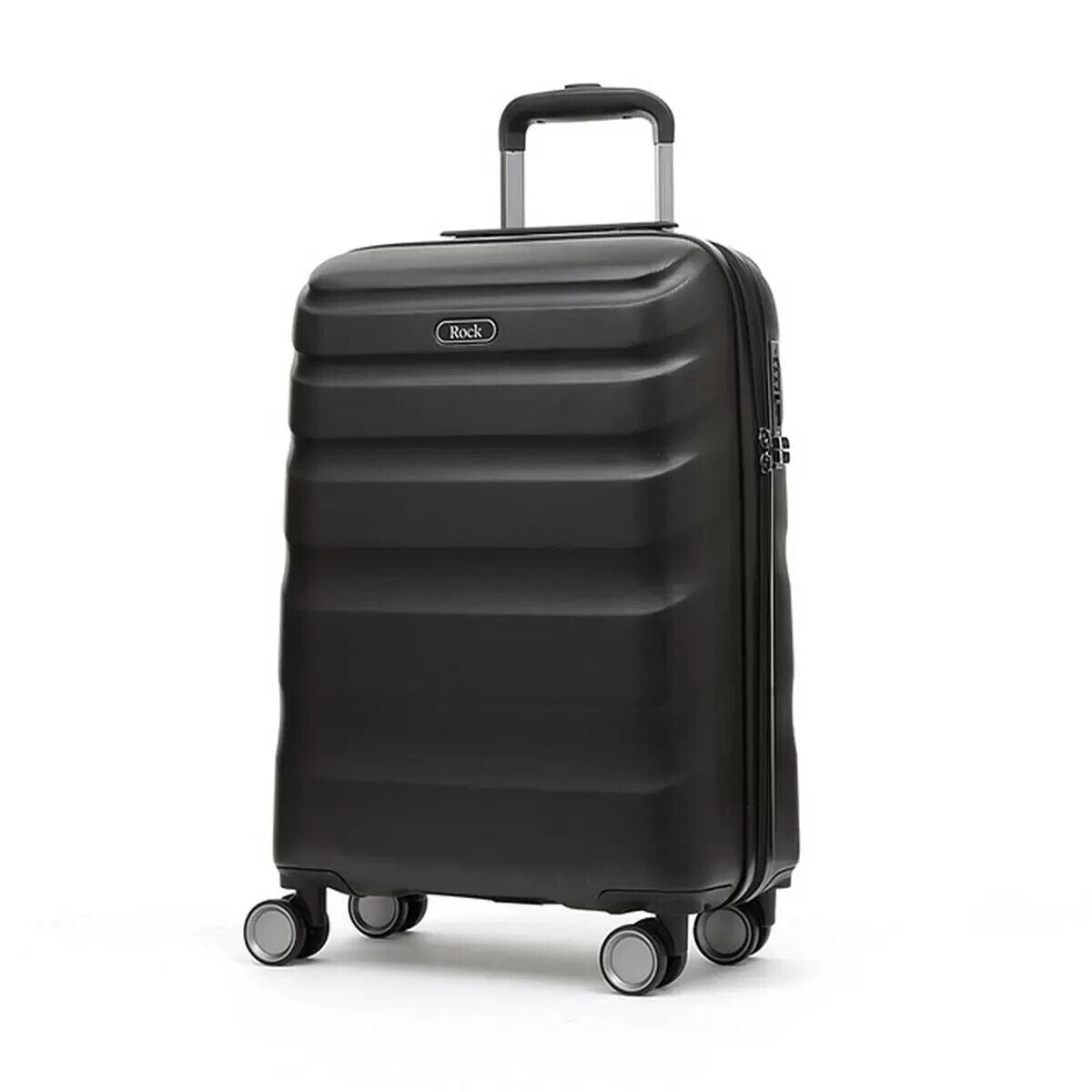 Rock Bali 3 Piece Hardside Luggage Set in Black NEW