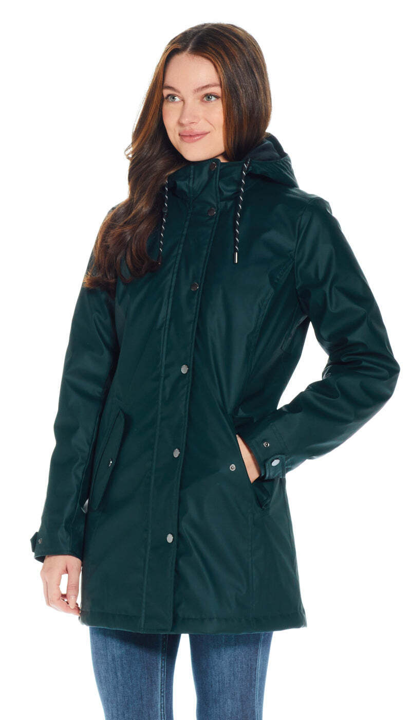 Weatherproof Ladies Slicker Jacket in Hunter Green