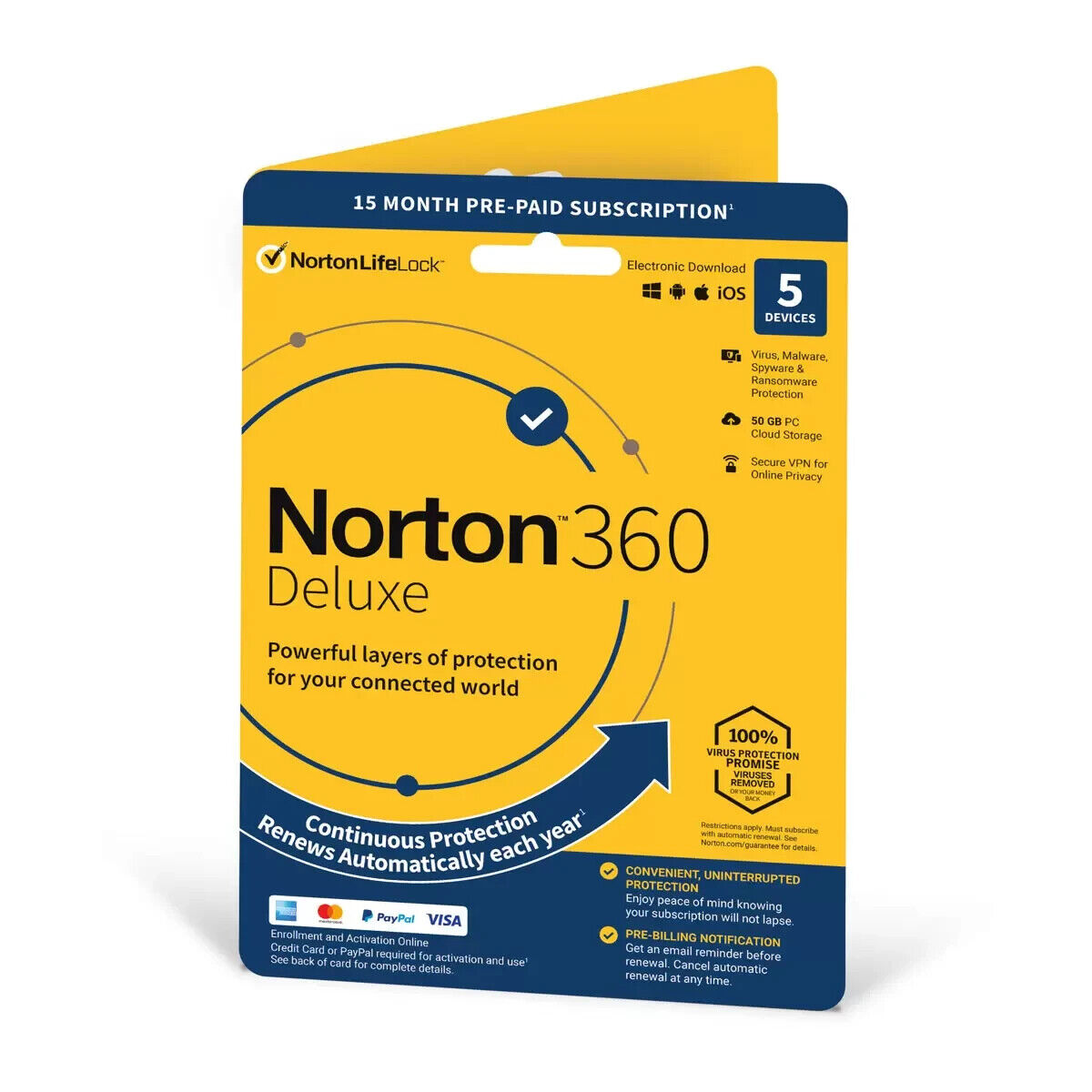 Norton 360 Deluxe 2022, Antivirus Software for 5 Device and 15 months