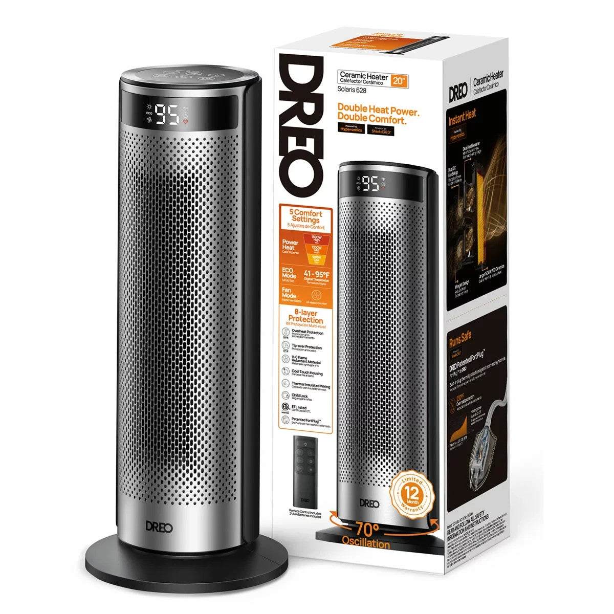 Dreo 20" Solaris 628 Ceramic Tower Heater