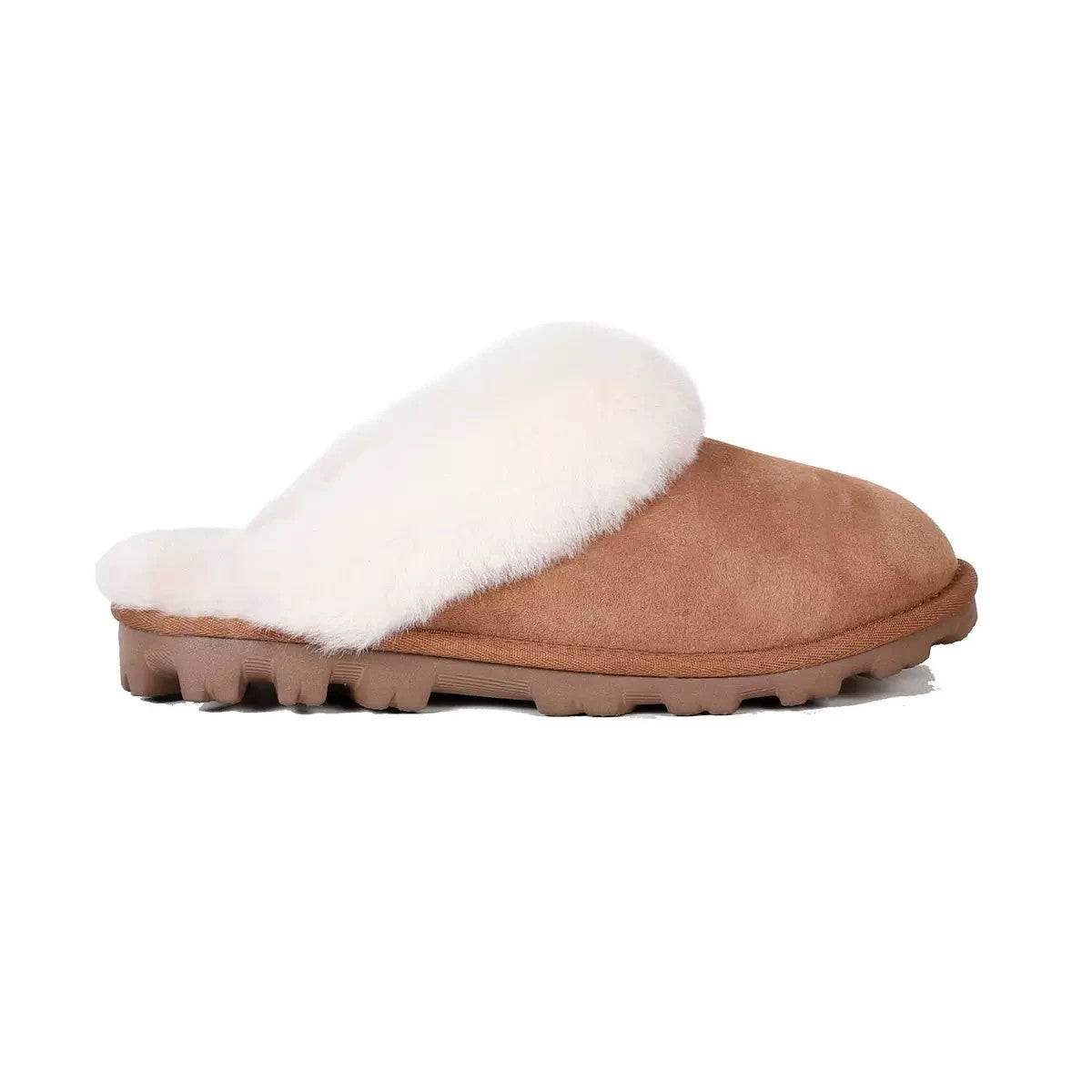 Kirkland Signature Women's Shearling Slippers in Chestnut Size UK7