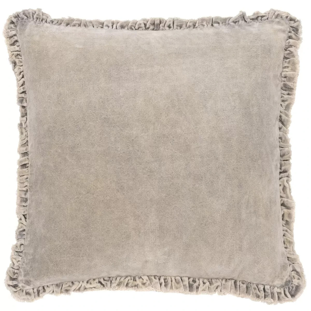 Furn Bertie Velvet Feather Fill Cushion 2 Pack in Taupe, 45 x 45 cm