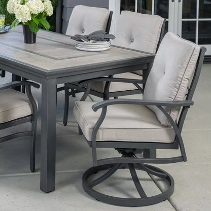 NEW SunVilla Kingston 7 Piece Cushioned Dining Set + Cover SunBrella