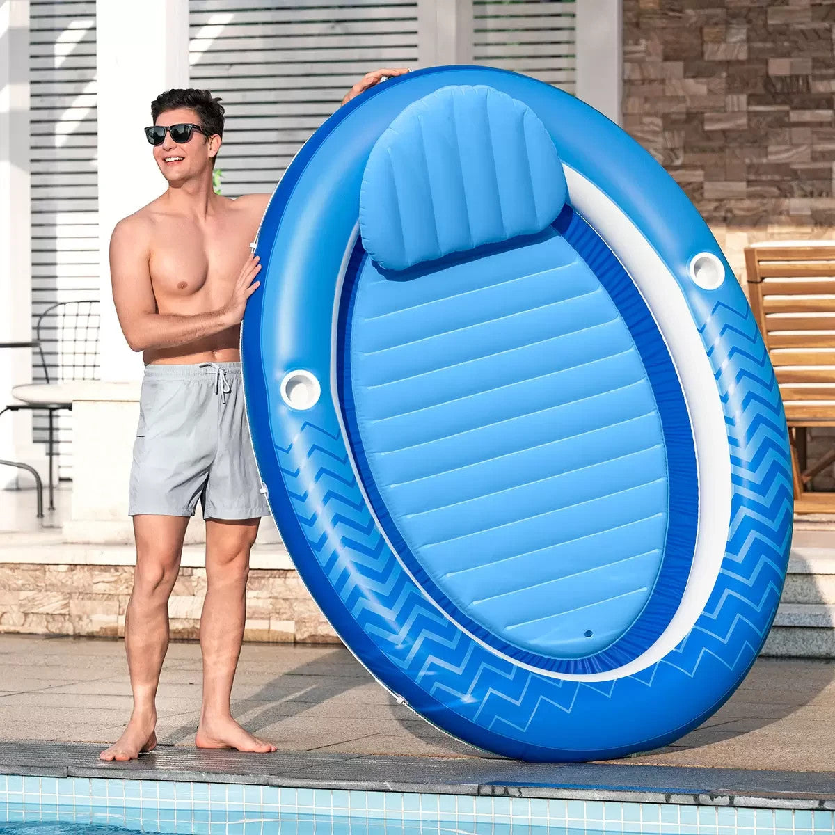 H2OGO! Comfort Plush Cove Lounger Pool Floats 2 Pack