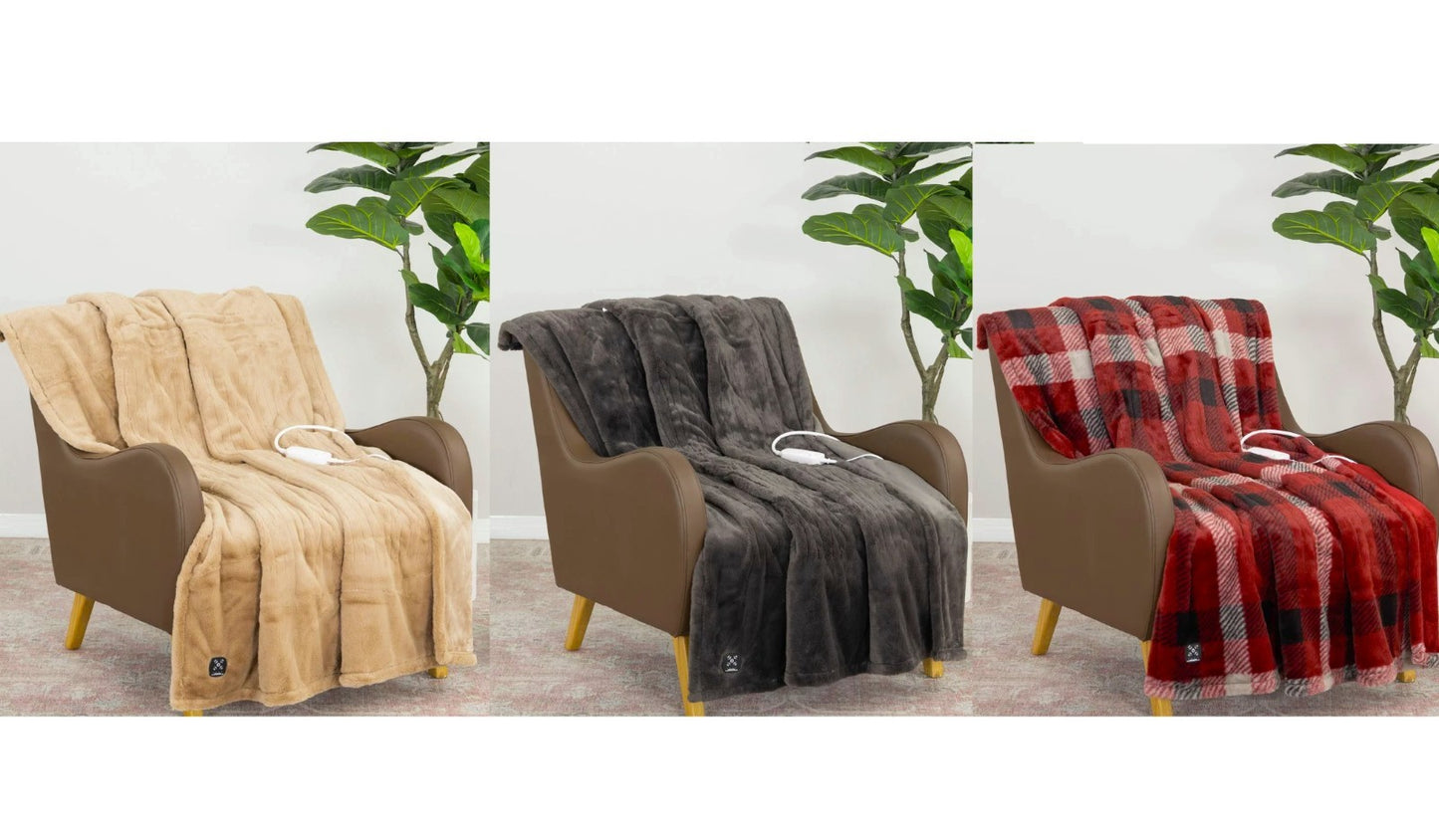 Berkshire Luxe Faux Fur Heated Throw, 127 x 152 cm ** Box damaged**