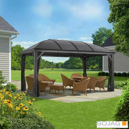Sojag Moreno 10ft x 16ft 2.89 x 4.74m Aluminium Frame Sun Shelter Steel Roof VAT