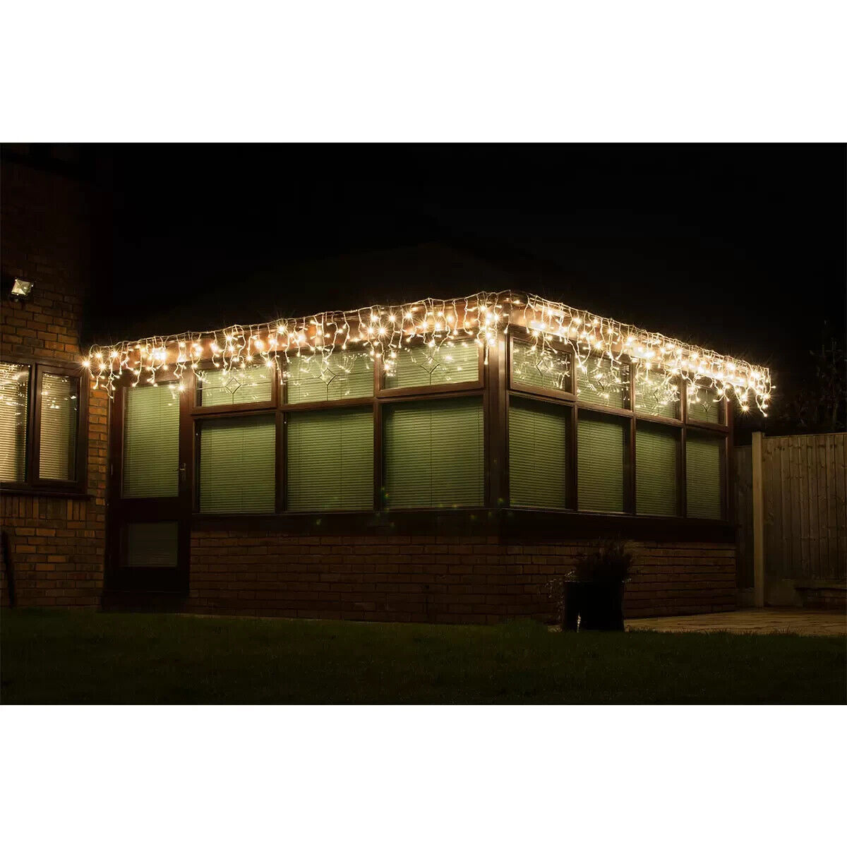 Lights4You 13ft (4m) 152 LED Warm White Outdoor Icicle Lights