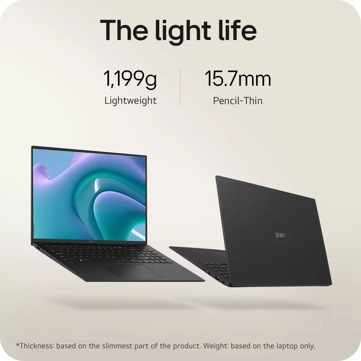 LG Gram Laptop Lightweight Ultra 7 16GB RAM 1TB SSD 16 Inch 16Z90S-G.AA78A1 VAT