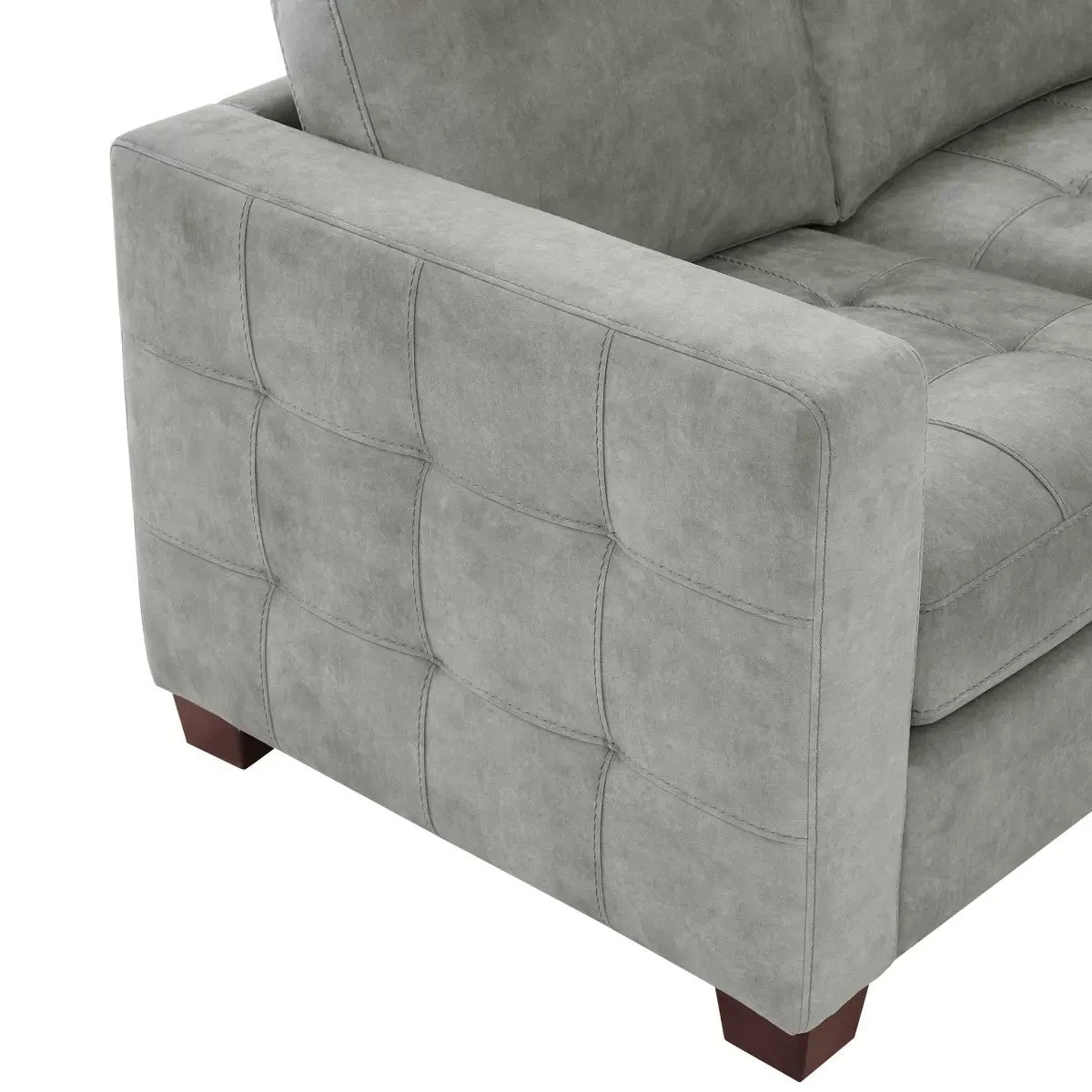 Thomasville Kylie Grey Fabric Sectional Sofa with Storage Ottoman Brand New