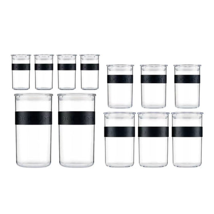 NEW Bodum PRESSO 12 Storage Jars with Lids Food Canisters Kitchen Organisation