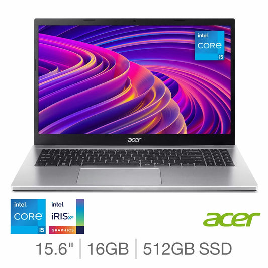 Acer Aspire 3 Laptop i5 16GB RAM 512GB SSD 15.6 Inch Windows 11 NX.K6SEK.00A VAT