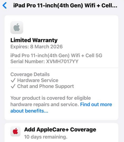Apple iPad Pro 4th Gen 2022, 11'' WiFi + Cellular 2TB in Silver MNYM3B/A NEW VAT