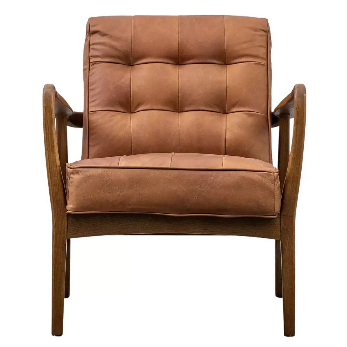 New Gallery Humber Vintage Brown Leather Armchair Stylish. Delivery available