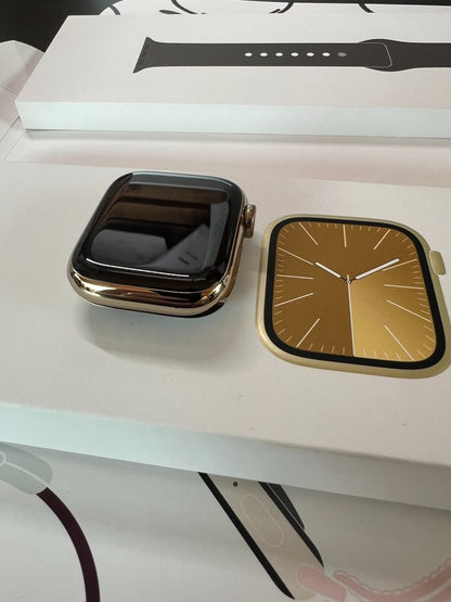 Apple Watch Series 9 Cellular 41 mm Gold St Steel Case Clay Sports band  M/L