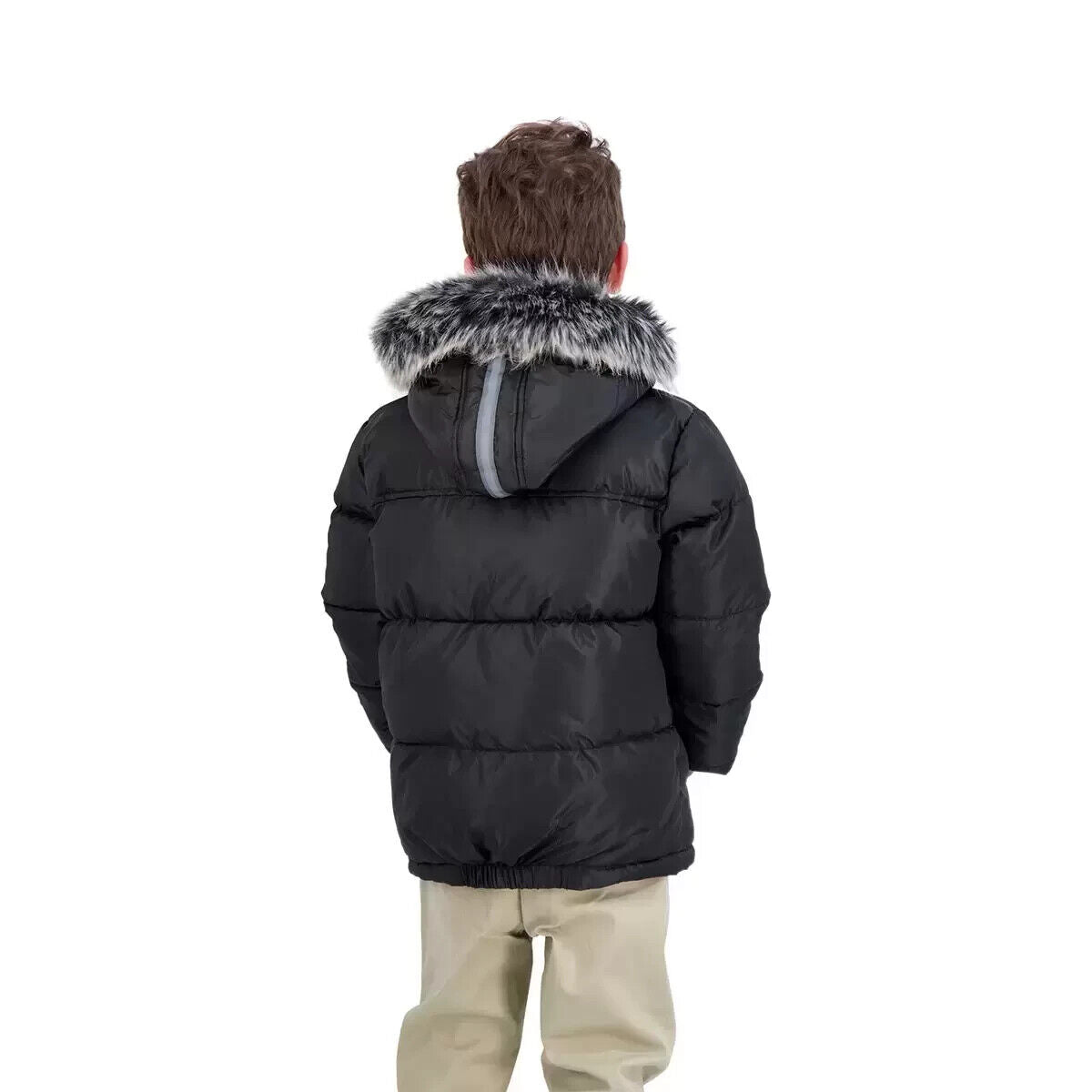 Andy & Evan Boy's Parka Coat in Black, XS