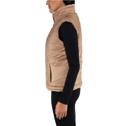 Nicole Miller Women's Faux Fur Reversible Vest in Camel, Large