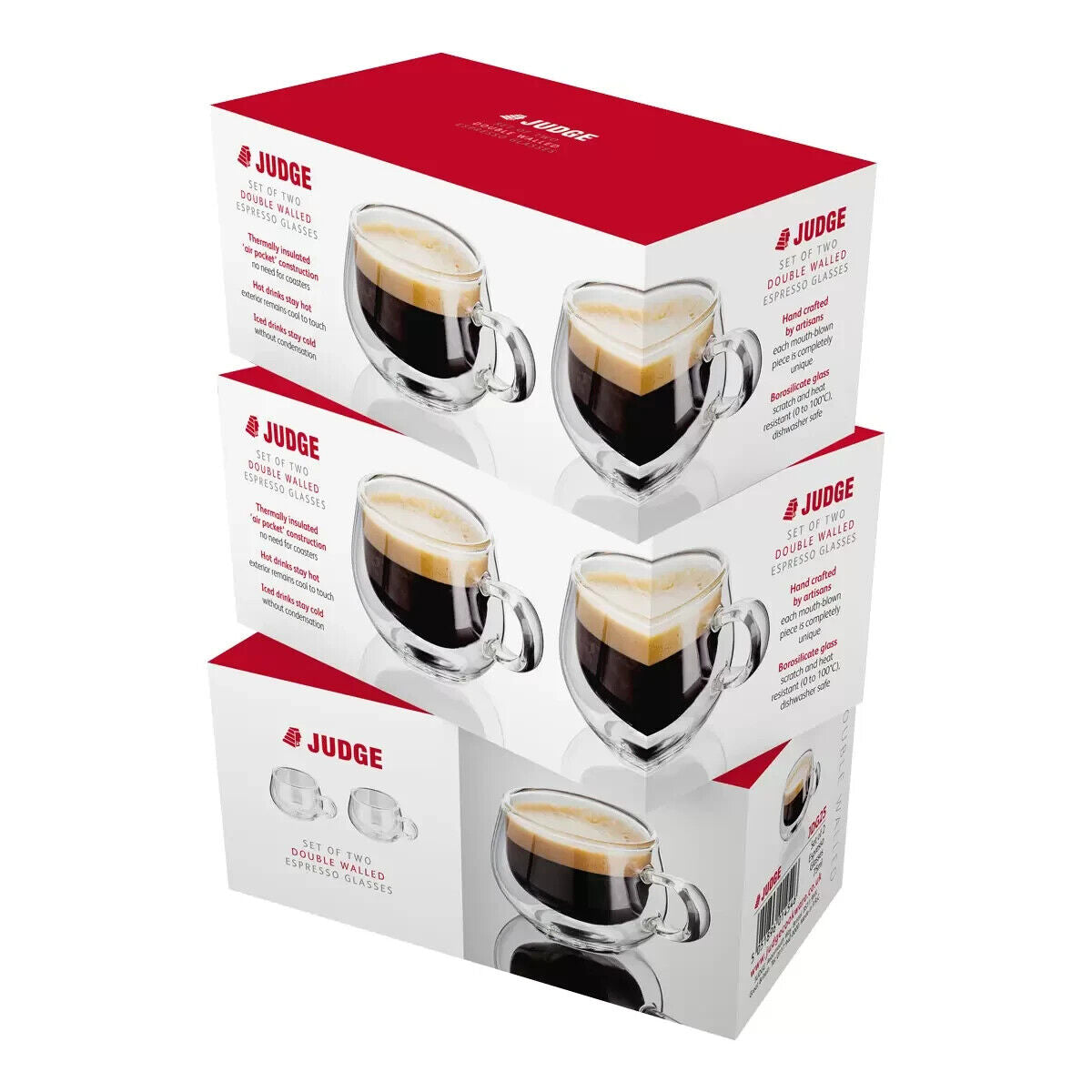 3 x Judge Double Walled 75ml Espresso Glass  JDG25