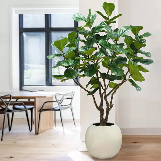 Artificial 8ft Faux Fig Tree in Planter Large Indoor Room Decoration