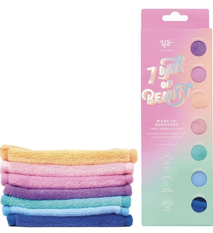 Yes Studio 7 Days Of Beauty Reusable Make-up Remover Cloths ( 7 Pack ) Brand New