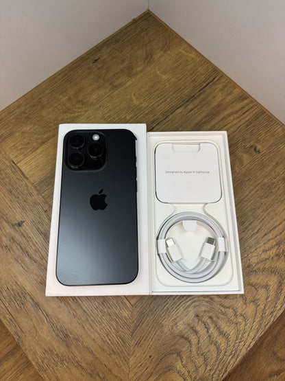 Apple iPhone 15 PRO 128GB BLACK TITANIUM NEW UNLOCKED Apple Warranty VAT