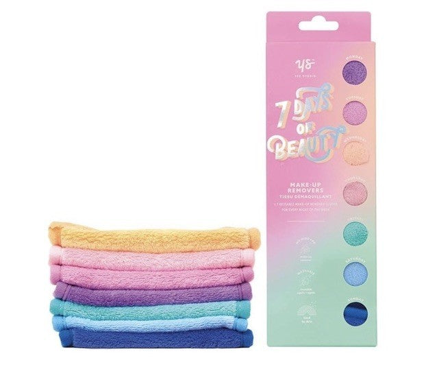 Yes Studio 7 Days Of Beauty Reusable Make-up Remover Cloths ( 7 Pack ) Brand New
