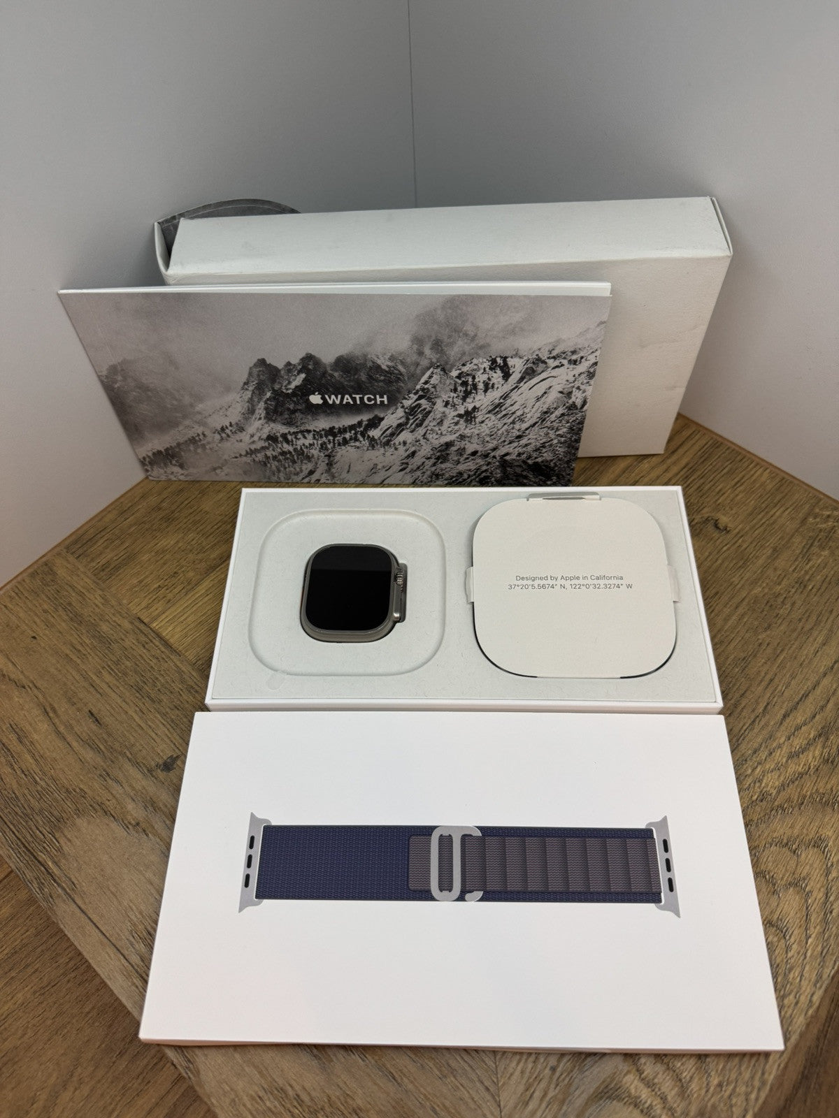 Apple Watch Ultra 2 GPS + Cellular, 49mm Titanium Case with Blue Alpine Loop - S