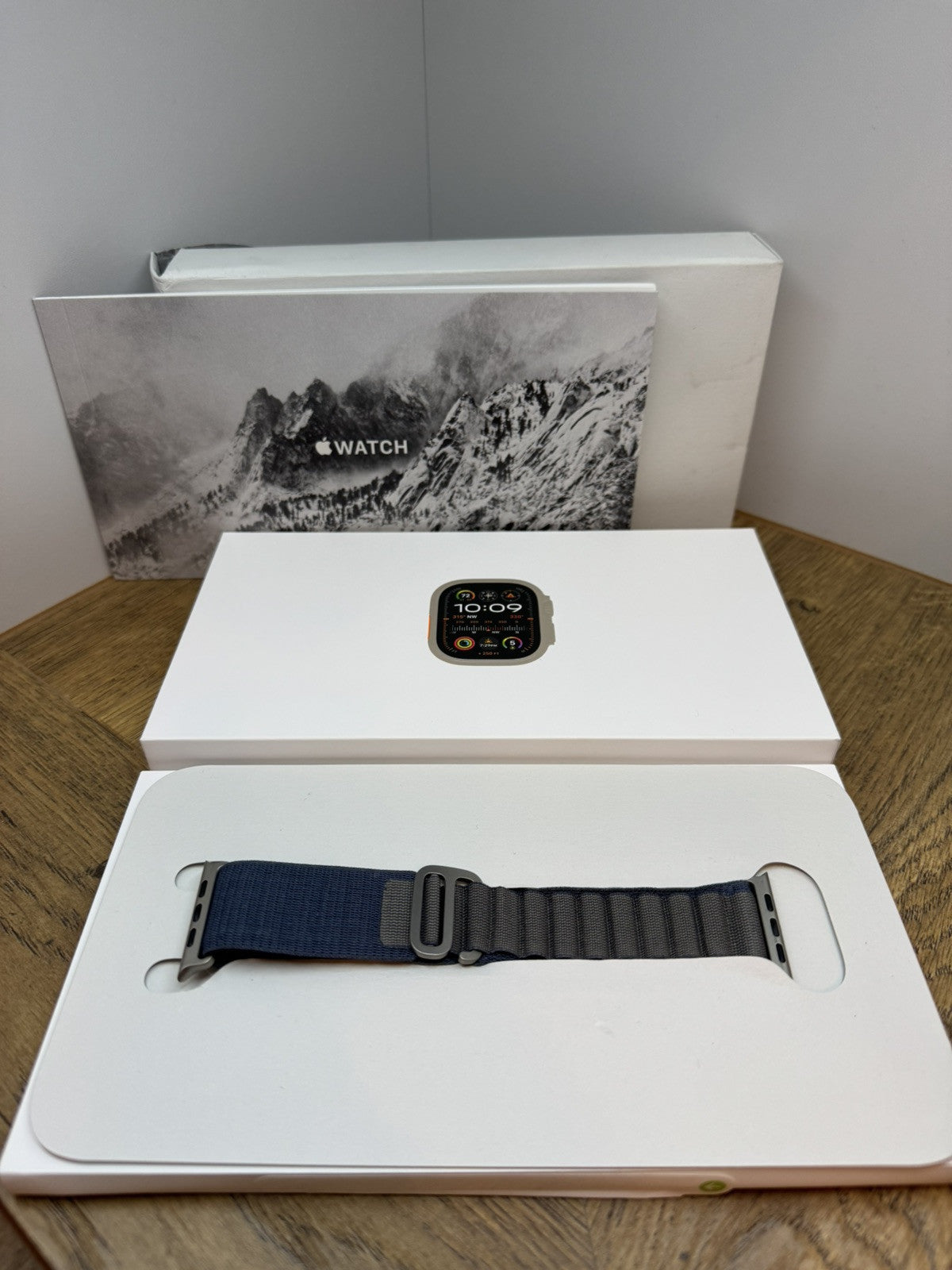 Apple Watch Ultra 2 GPS + Cellular, 49mm Titanium Case with Blue Alpine Loop - S