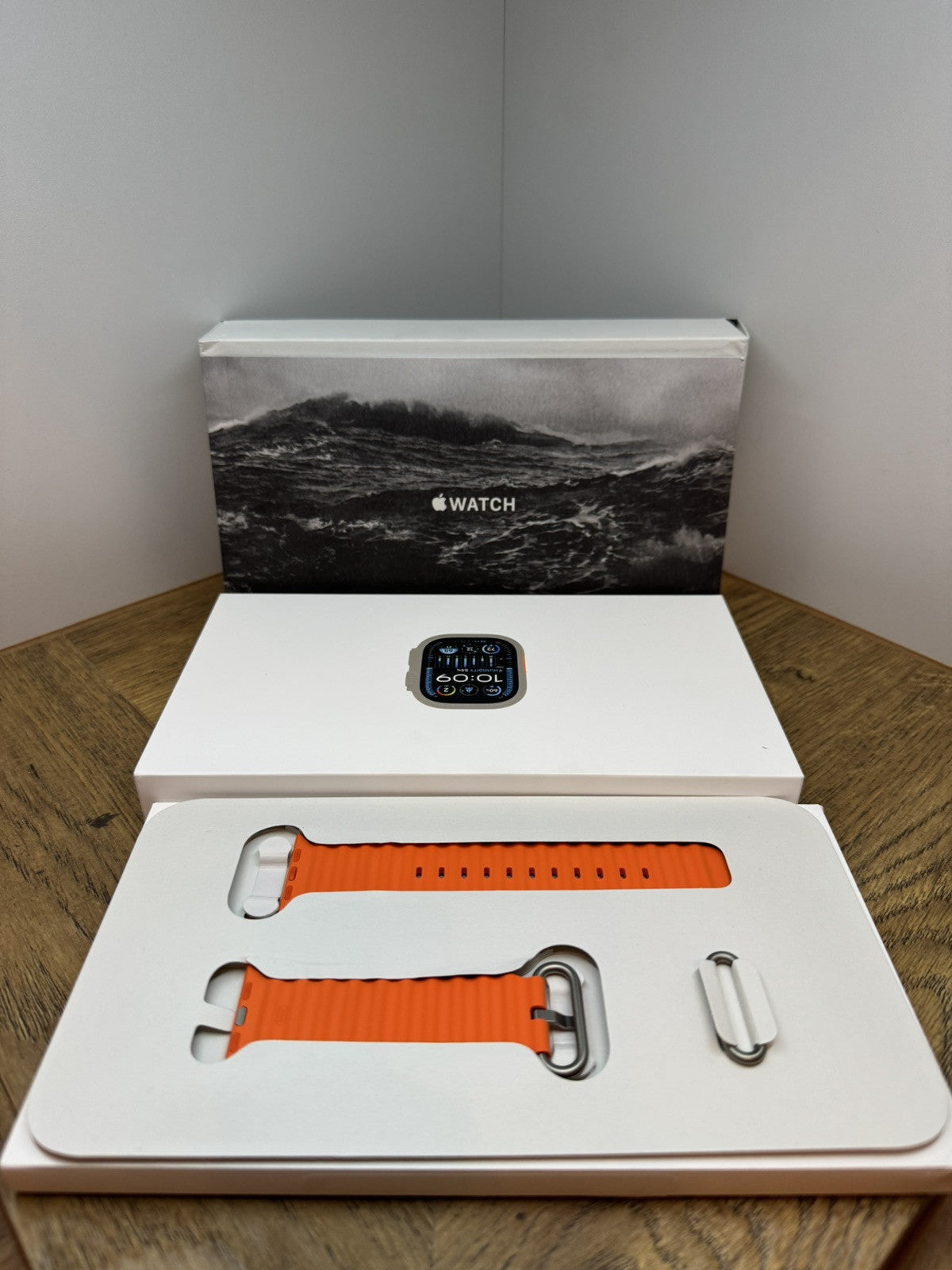 Apple Watch Ultra 2 GPS + Cellular, 49mm Titanium Case with Orange Ocean Band