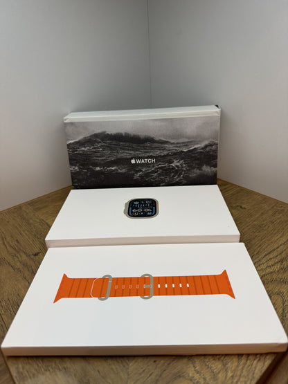 Apple Watch Ultra 2 GPS + Cellular, 49mm Titanium Case with Orange Ocean Band