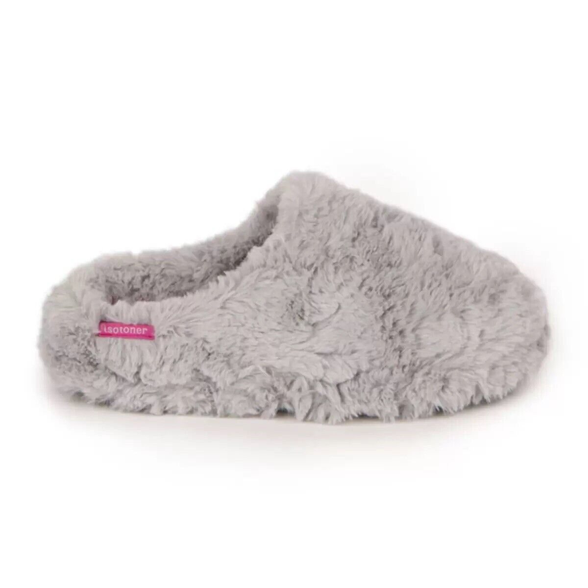 Totes Isotoner Pillow Step Women's Mule Slippers in Silver Grey, Large