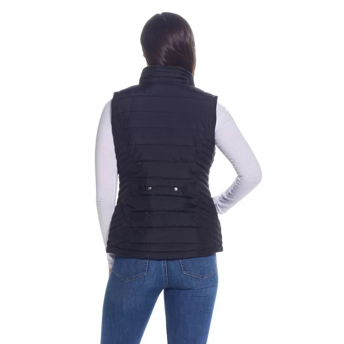 Weatherproof Ladies Quilted Plush 3/4 Vest in Black Size Medium
