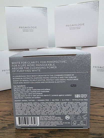6 x 200ml Prismologie Diamond & Neroli Rich Body Cream / Made in England /Joblot