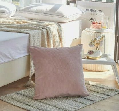 2 Pack Sutton Place Large Cord Cushion in Rose Dust 50 x50 cm